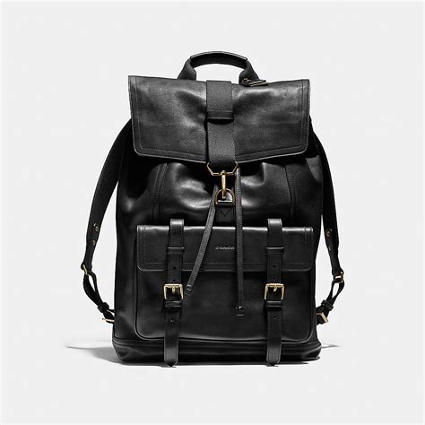 leather backpack men coach sale.